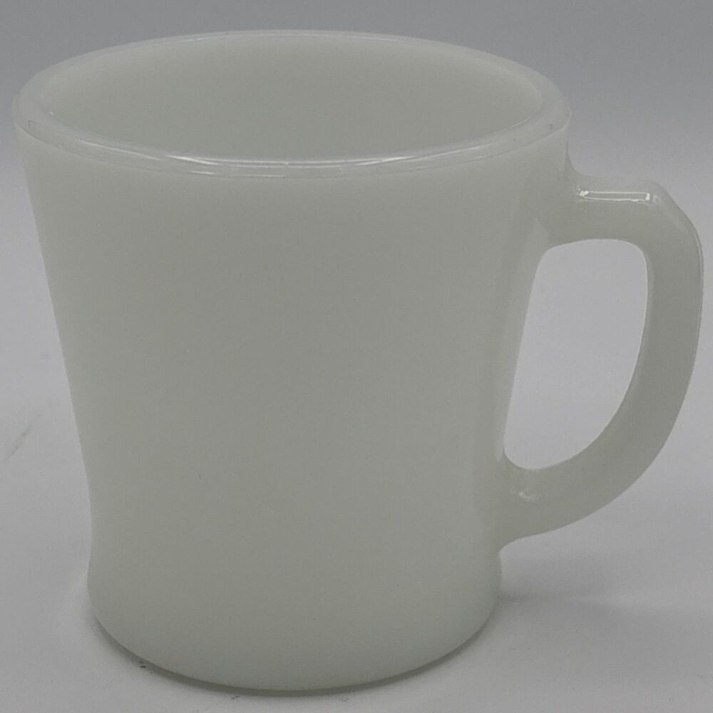 Vintage Fire-King Anchor Hocking White Milk Glass Coffee Cup /Mug  D Handle